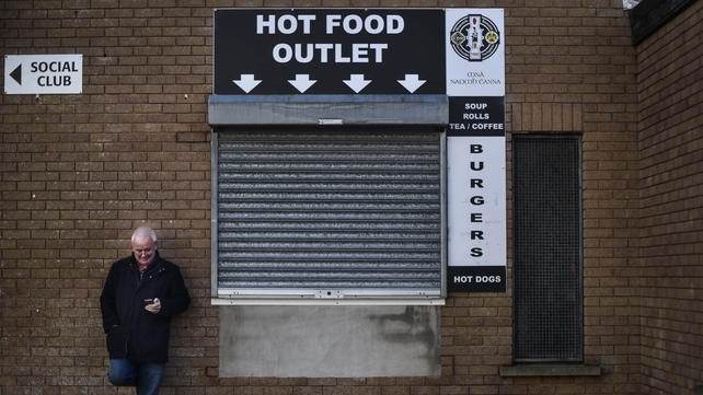 This fan waited for the shop to open ahead of the Omagh v Crossmaglen game