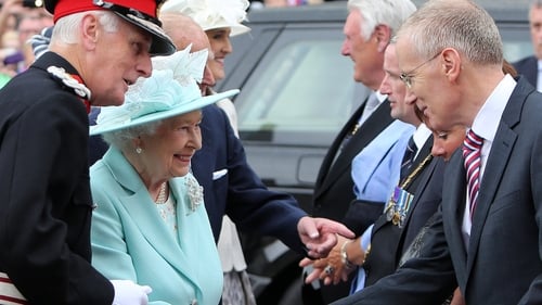 Gregory Campbell (right), seen here meeting Britain's Queen Elizabeth in June, has refused to apologise for his remarks