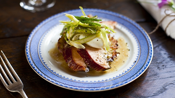 Honey Roast Smoked Salmon with Crispy Potato Cakes