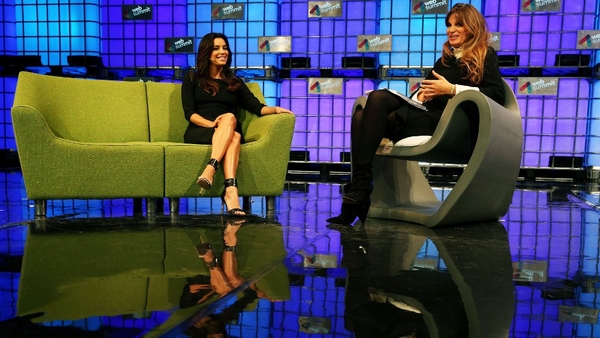 Actress and activist Eva Longoria in conversation with Jemima Khan on the centre stage at the summit
