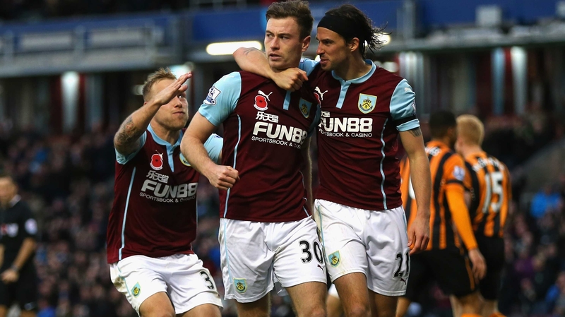 Ashley Barnes of Burnley (c) scored the only goal of the game