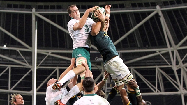 Devin Toner competes for a line-out