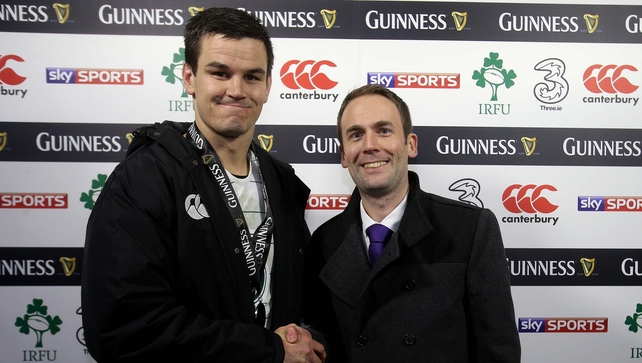 Jonathan Sexton was named Man of the Match after a commanding performance