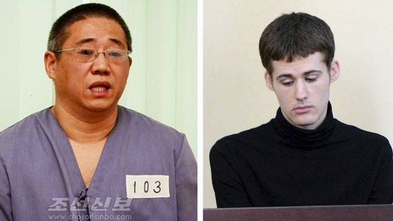 Kenneth Bae (L) and Matthew Todd Miller (R) were released yesterday