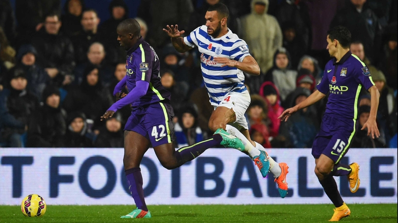 Manchester City's Yaya Toure in possession against QPR at Loftus Road