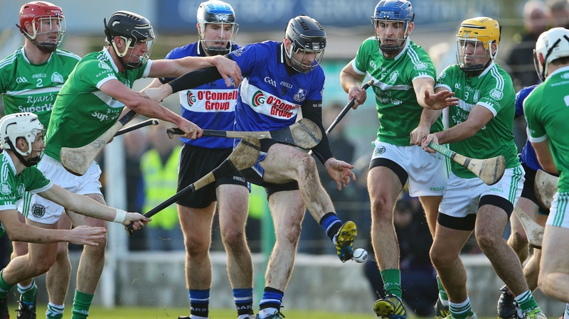 Eoin Quigley of Sarsfields scores the opening goal