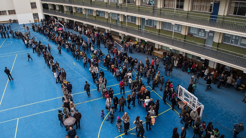 There were long queues outside many polling stations
