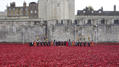 The last of 888,246 ceramic poppies is planted at the Tower of London, representing every British military fatality in World War I.