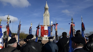 French veterans attend a commemoration ceremony at the Notre Dame de Lorette military cemetery
