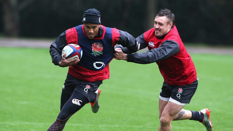 Anthony Watson (left) will make his first England start against South Africa