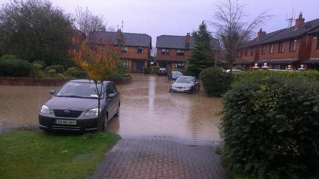 Flooding as a result of heavy rain in Ashbourne, Co Meath (pic:@VisionLily)