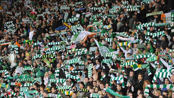 The tricolour is a common sight in the stands at Celtic Park