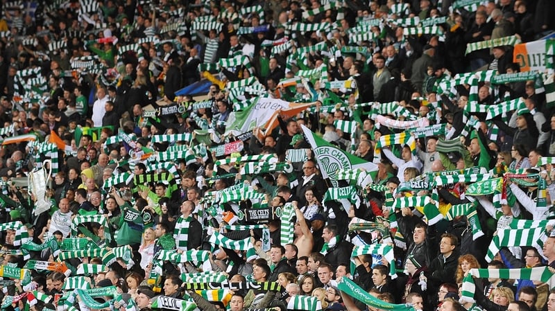 The tricolour is a common sight in the stands at Celtic Park