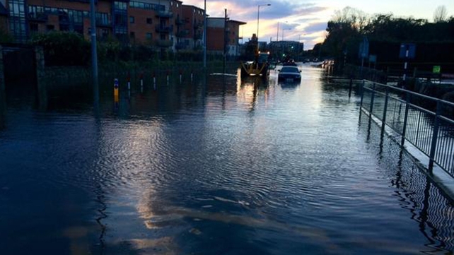 The Enniskerry road in Stepaside was closed due to flooding