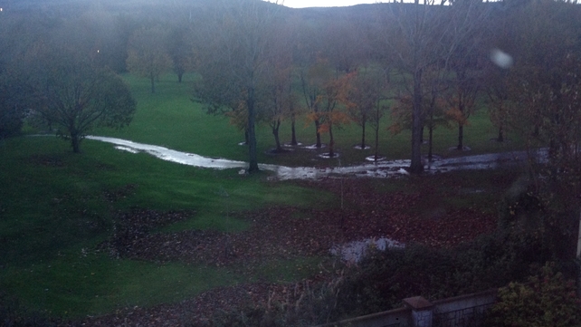 Golfers don't forget your waterproofs - water running through Edmondstown Golf Club in Rathfarnham, Dublin (Pic: Enda O'Donnell)