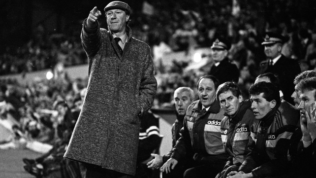 Jack Charlton issues instructions from the sideline