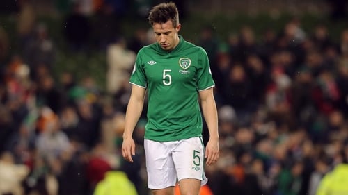 Sean St Ledger after Ireland conceded a last-minute goal to draw with Austria in 2013