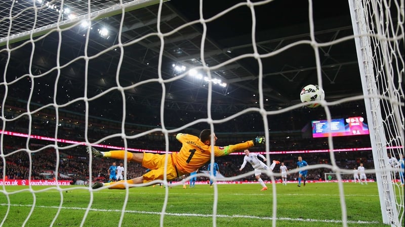 Wayne Rooney scores his 44th England goal at Wembley