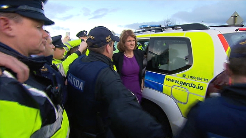 A spokesperson for the Tánaiste described the protest as "outright intimidation and confrontation"