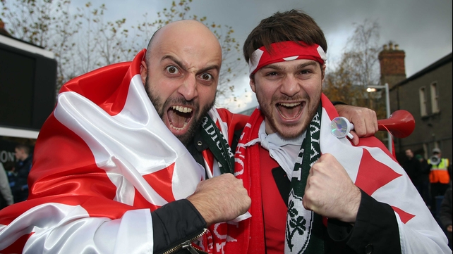 Georgia fans are in high spirits outside Aviva...