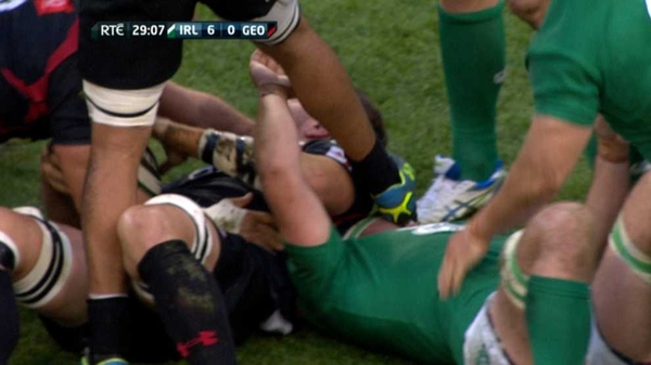Dominic Ryan incident in Ireland v Georgia