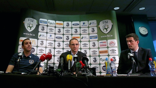 Martin O'Neill speaking to reporters this afternoon