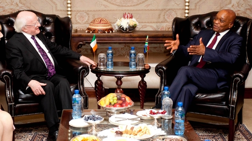 President Michael D Higgins met Jacob Zuma for 45 minutes in Pretoria