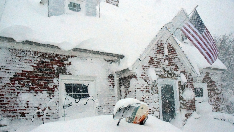 Upstate New York was covered in snow following a heavy overnight storm