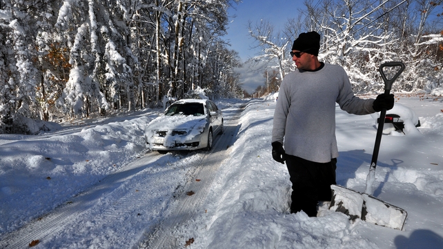 The snow was knee-deep along some of the roads in the area