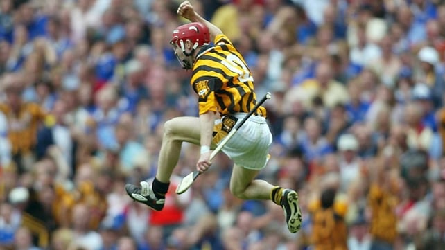 Walsh jumps for joy after scoring a goal against Tipperary in 2003 All-Ireland semi-final