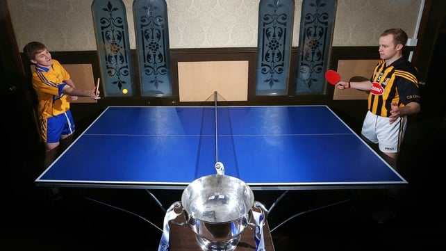 Anyone for table tennis?.. Padraic Collins and Walsh at the launch of the 2014 Allianz League