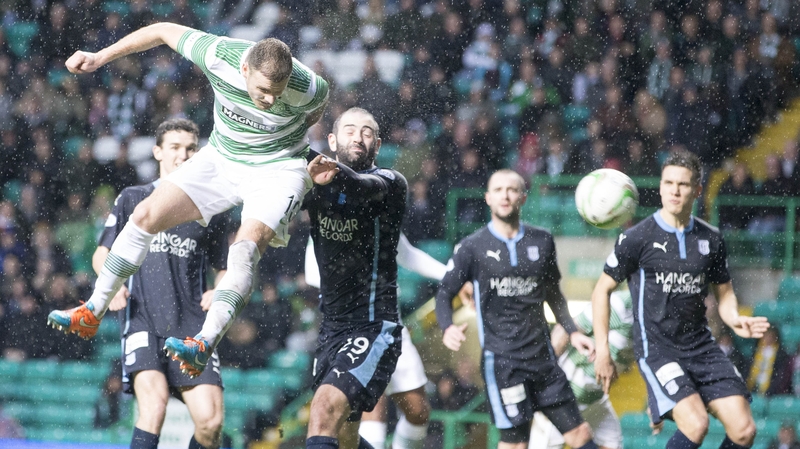 Anthony Stokes headed Celtic into the lead just before half-time