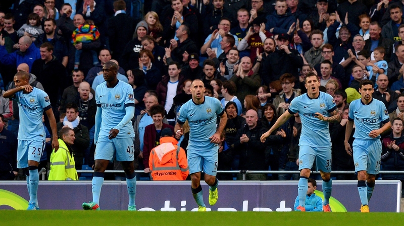 Stevan Jovetic (2r) scored City's equaliser