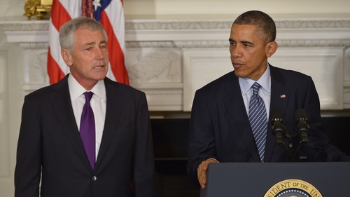 Chuck Hagel will remain in the role until his successor is confirmed by the US Senate