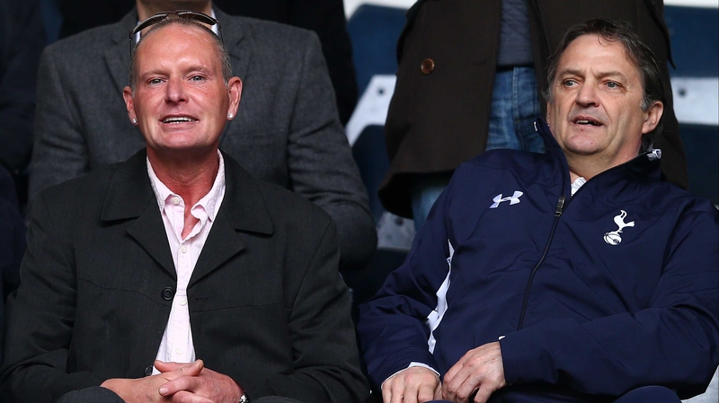 Paul Gascoigne and Gary Mabbutt at a match between Tottenham and Everton at White Hart Lane in 2013