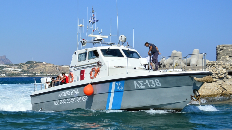 A coastguard boat rescuing migrants in a previous incident