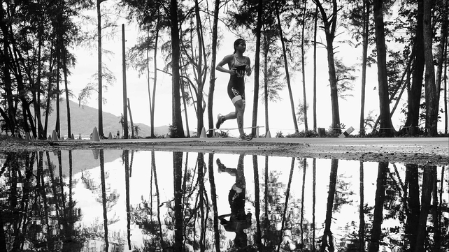 Zhiyun Ethel Lin of Singapore in action in the triatahlon at the Asian Beach Games in Phuket