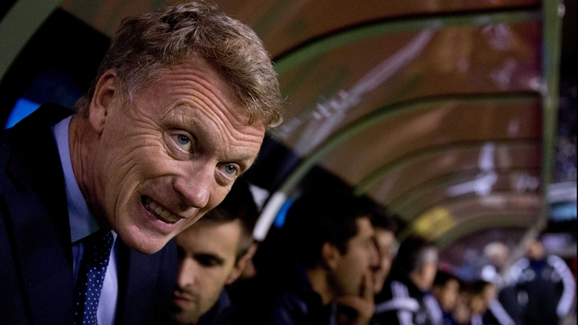 New Real Sociedad coach David Moyes  in the dugout during his side's 0-0 draw against Deportivo La Coruna