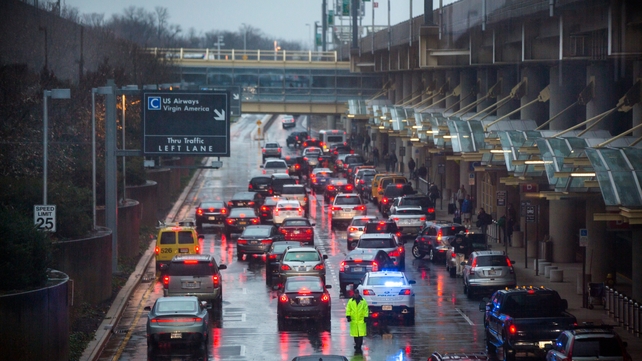 Gridlock traffic on Thanksgiving in Arlington, Virginia