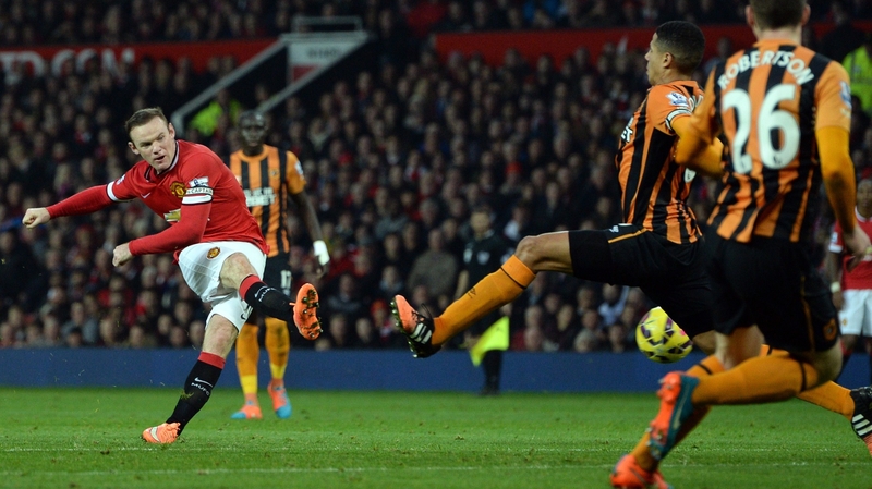Wayne Rooney slots home Man Utd's second goal at Old Trafford