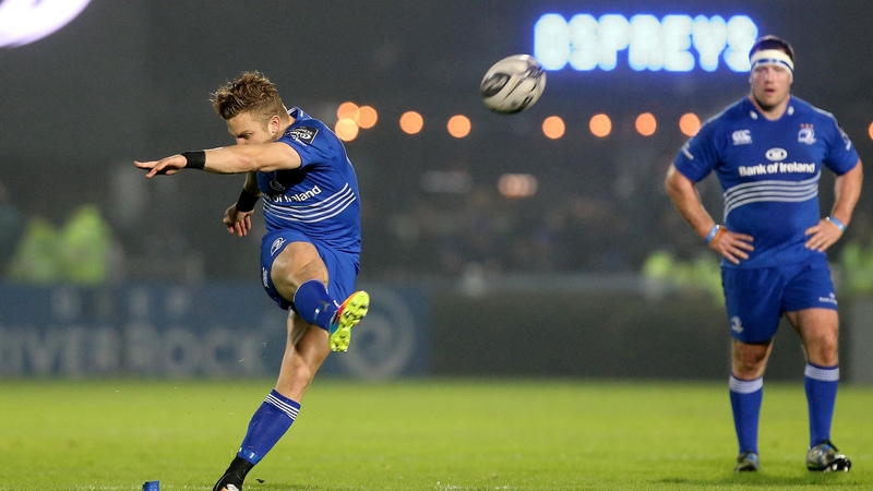 Ian Madigan kicks one of his three penalties for Leinster