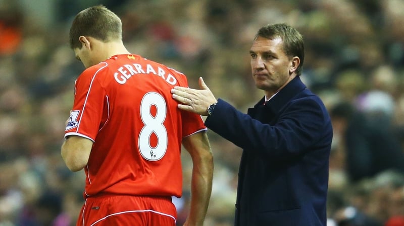 Substitute Steven Gerrard prepares to come onto the pitch