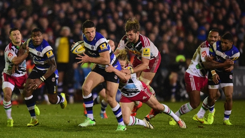 Sam Burgess in action for Bath against Harlequins