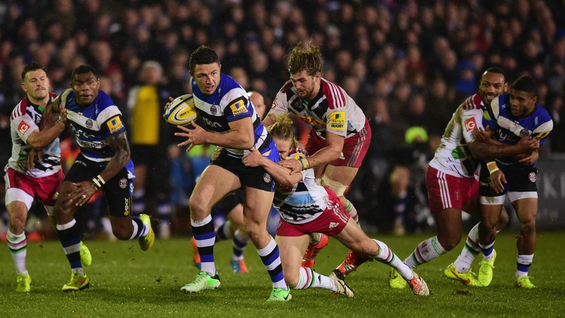 Sam Burgess in action for Bath against Harlequins