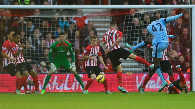 Yaya Toure drills home City's opening goal