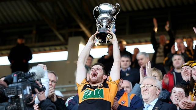 Austin Stacks' Barry Shanahan lifts the cup after the Munster SFC Club final