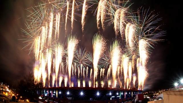 View of fireworks during the closing act of the 22nd Central American and the Caribbean Games at Luis 'Pirata' Fuente stadium in Veracruz, Mexico
