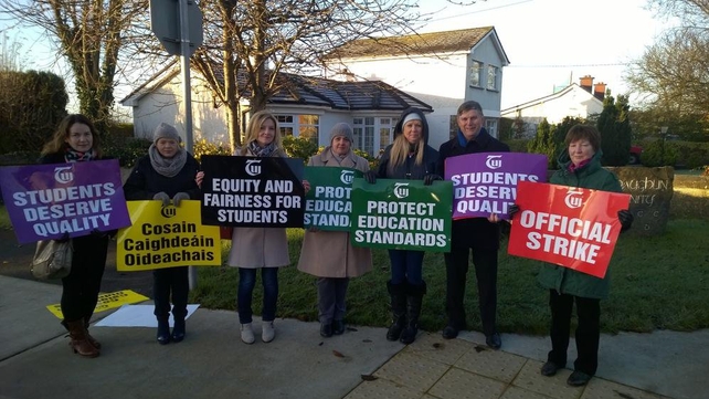 The TUI tweeted this image of teachers outside Drumshaughlin Community College in Co Meath