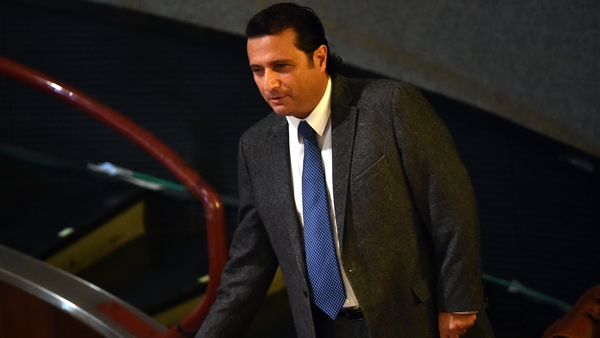 Francesco Schettino arriving to give evidence in his trial for manslaughter