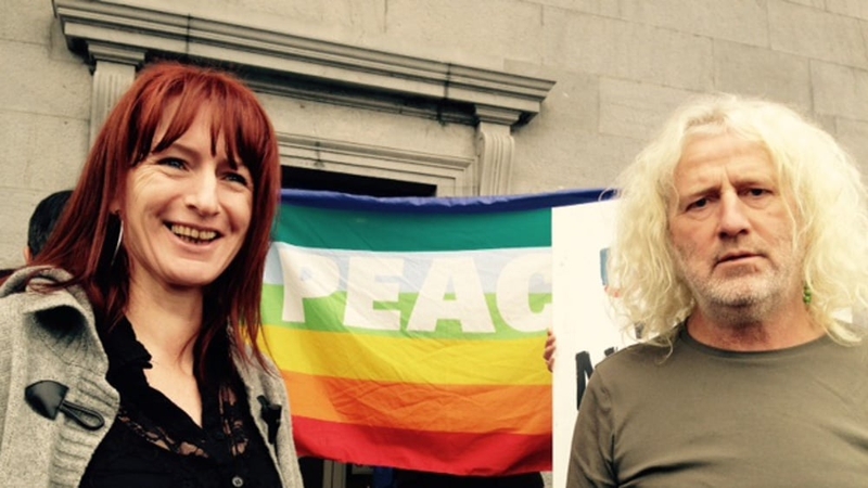 Independent TDs Clare Daly and Mick Wallace after the hearing at Ennis District Court